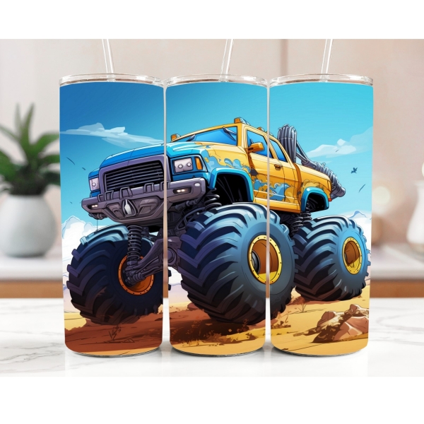 20 oz cup with monster trucks 5